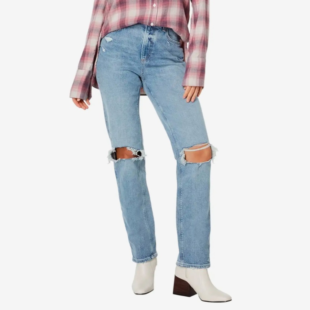 Paige Size 32 Noella High Rise Ravenna Destructed Jeans Light Wash Relaxed